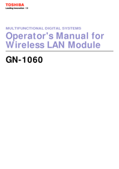Toshiba GN-1060 Operator's Manual
