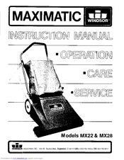 Maximatic MX22 Instruction Manual