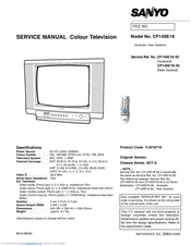 Sanyo CP14SE1K Service Manual