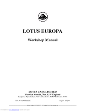 Lotus 1972 EUROPA Workshop Manual