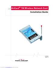 Sierra Wireless AirCard 750 Installation Manual