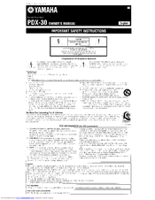 Yamaha PDX-30 Owner's Manual