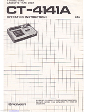 Pioneer CT-4141A Operating	 Instruction