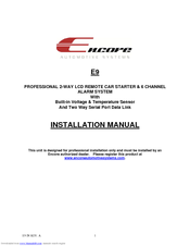 Encore E9 Installation Manual