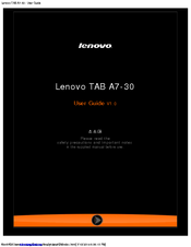 Lenovo TAB A7-30 User Manual