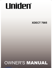 Uniden XDECT 7005 Owner's Manual
