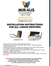 Mir-Aus CISS MBOX V.2 Installation Instructions Manual
