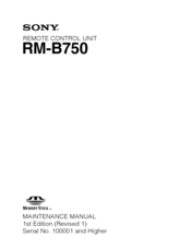 Sony RM-B750 User Manual
