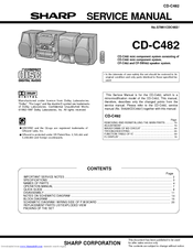 Sharp CP-SW482 Service Manual