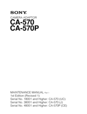 Sony CA-570P Maintenance Manual