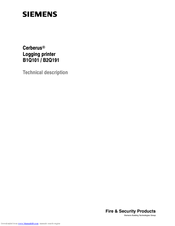 Siemens Cerberus B2Q191 Technical Description Manual