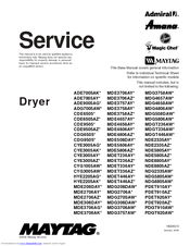 Maytag MDE3706AZ Series Service Manual