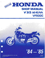 Honda V30 Magna 1985 Manual