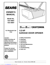 Craftsman 139.18897 Owner's Manual