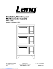 Lang DO363 Installation & Operation Manual