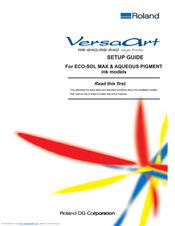 Roland VersaART RS-540 Setup Manual