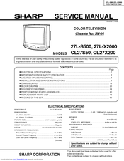 Sharp 27L-X2000 Service Manual