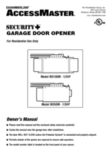 Chamberlain AccessMaster Security+ M350M-1/3HP Owner's Manual