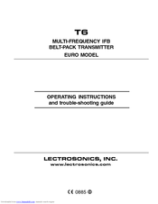 Lectrosonics T6 Operating Instructions Manual