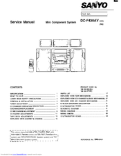Sanyo SX-SR430 Service Manual