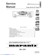 Marantz SA12/S1G Service Manual