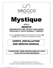 Sirocco Mystique ECO 4 User's And Installer's Manual
