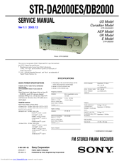 Sony STR-DA2000ES - Fm Stereo/fm-am Receiver Service Manual