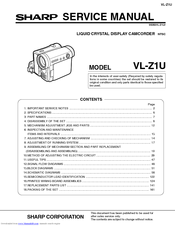 Sharp Viewcam VL-Z1U Service Manual