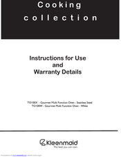 Kleenmaid TO100X Instructions For Use Manual