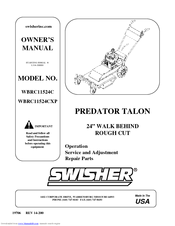 Swisher PREDATOR TALON WBRC11524CXP Owner's Manual