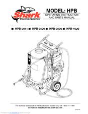 Shark HPB HPB-3520 Operating And Parts Manual