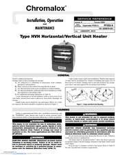 Chromalox HVH-07-43 Installation, Operation And Maintenance Manual