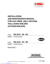 Radiant RS 20 E 40/60 Installation And Maintenance Manual