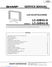 Sharp LC-20B4U-B Service Manual