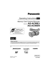 Panasonic AG-AC90EJ Operating Instructions Manual