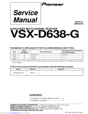 Pioneer VSX-D638-G Service Manual