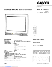 Sanyo CP21G1 Service Manual