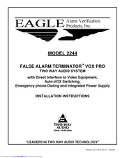 Eagle Alarm Verification Products FALSE ALARM TERMINATOR VOX PRO Installation Instructions Manual