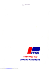 Piper Cherokee 140 Owner's Handbook Manual