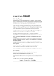 Epson CX6600 - Stylus Photo Printer Operation Manual