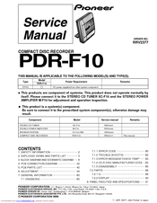 Pioneer PDR-F10 Service Manual