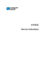 DURKOPP ADLER 630 Service Instructions Manual