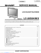 Sharp LC-20S5M Service Manual