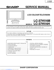 Sharp LC-37HV4H Service Manual