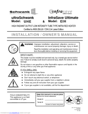 Schwank UHE Installation And Owner's Manual