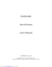 Portwell WADE-8041 Manuals