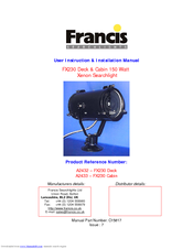 Francis FX230 User Instruction & Installation Manual
