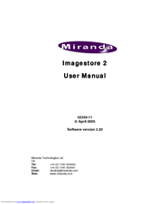 Miranda Imagestore 2 User Manual