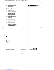 EINHELL BG-DP 3530 Operating Instructions Manual