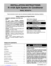 Arcoaire R4A3 Installation Instructions Manual